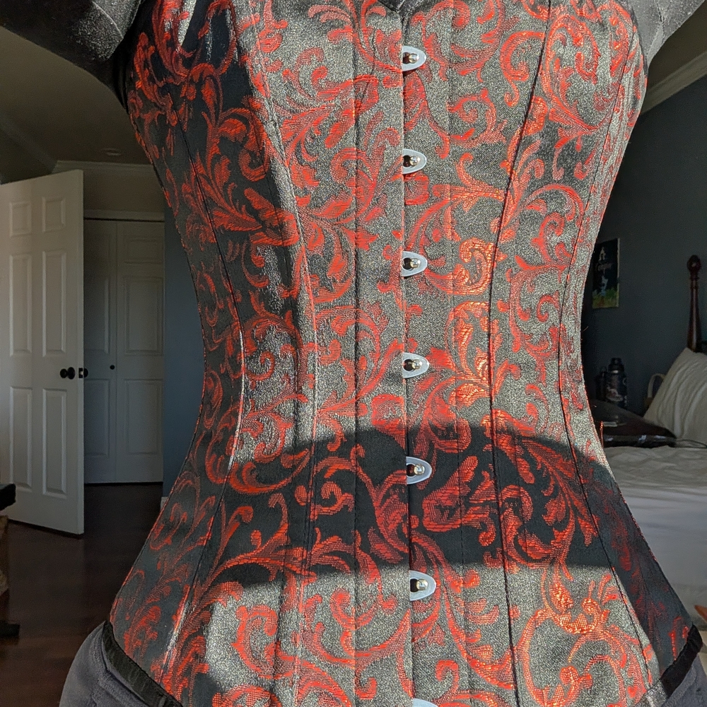 Elegant Black and Red Corset